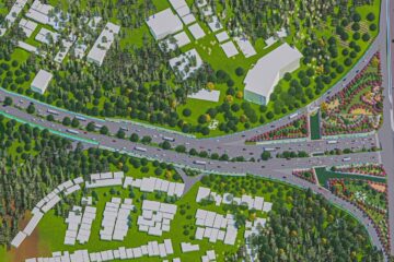Jalan Gajah Mada sepanjang kurang lebih 1,3 kilometer, yang menghubungkan Landing Point Fly Over Sei Ladi menuju Simpang Laluan Madani.