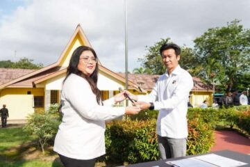 Badan Pengusahaan (BP) Batam menggelar Apel Penyerahan Direktorat Pengamanan (Ditpam) Aset dan Kawasan dari Anggota/Deputi Bidang Infrastruktur kepada Anggota/Deputi Bidang Pelayanan Umum di Mako Ditpam BP Batam